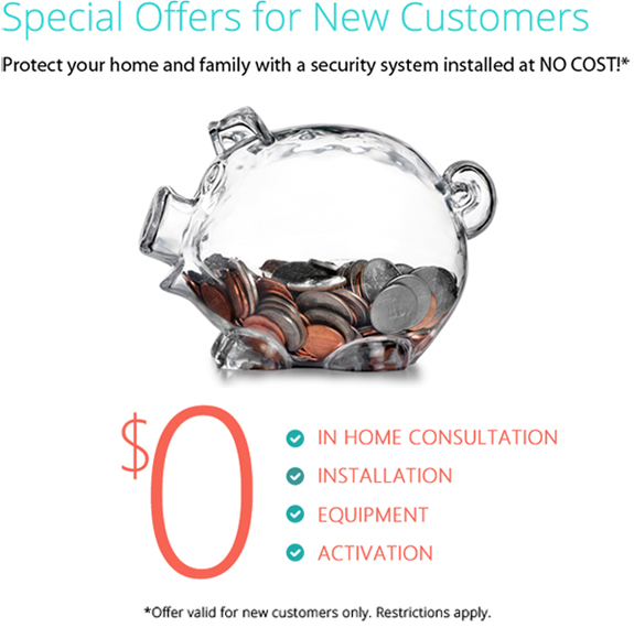 Special offers for new customers only. Get free installation on a new home security system.